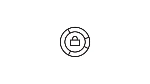 Animated Icon pie chart secured data lock access 스톡 동영상 254126470