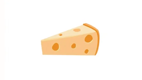 Animated icon of a piece of cheese on a white plain background Stock Footage 287340644