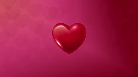 Animated Icon Red heart pulsating on а red gradient background 4К. Stock Footage 299397269