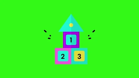 Animated Icon Representing Group of Happy Children Playing and Learning Together Stock Footage 345930738