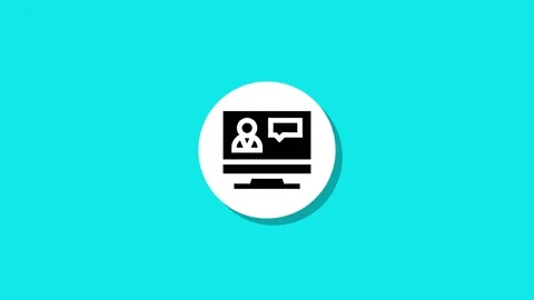 Animated icon representing online presentation or video conference on brigh.. Stock Footage 327762507