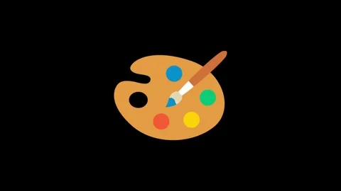 Animated icon representing painting tools or painted objects, typically sho.. Stock Footage 328456365