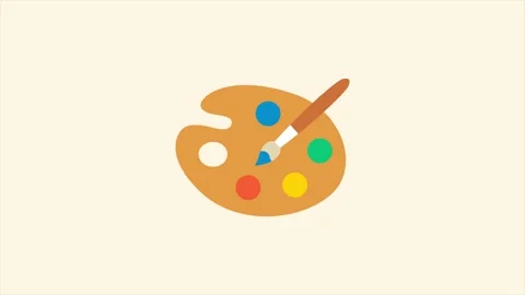 Animated icon representing painting tools or painted objects, typically sho.. Stock Footage 328456375