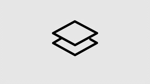 Animated icon revealing three stacked layers for data organization Stock Footage 345402736