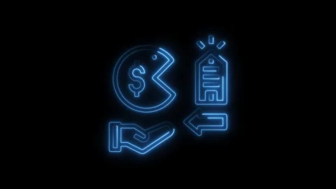 Animated icon sequence depicting real estate investment with a dollar coin .. 스톡 동영상 308461410