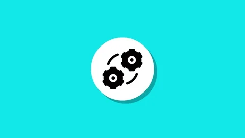 Animated icon showing two spinning cogs synchronizing in a cycle within a w.. Stock Footage 327762416