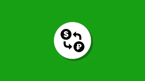 Animated icon shows dollar and ruble currency exchange, finance concept mot.. Stock Footage 329273057