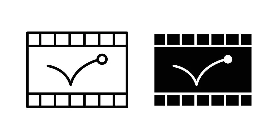 Animated icon silhouette vector set. thin line pack Stock Illustration