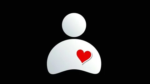 Animated icon simple man with beating heart, cardiologist and love concept. G Stock Footage 161027760