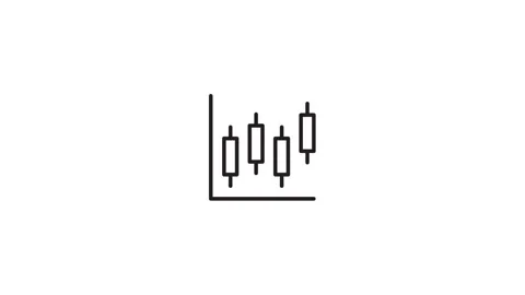 Animated Icon trading graph candles stock market business IPO Stock Footage 254126416