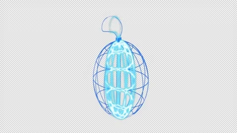 Animated icon wireframe Christmas tree toy with ice effect Stock Footage 295335749