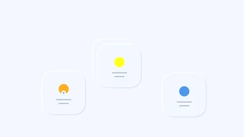 Animated icons of documents with colored dots, motion graphics Stock Footage 346540034