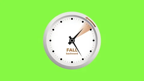 Animated illustration of a clock showing the time change when daylight savi.. Video stock 283539396