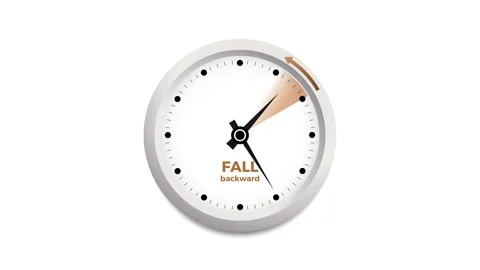 Animated illustration of a clock showing the time change when daylight savi.. Stock Footage 283539641