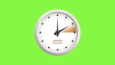 Animated illustration of a clock showing the time change when daylight savi.. Stock Footage 286823346