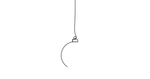 Animated illustration. Continuous one line of hanging ball with mitten. Hand- Stock Footage 166348297