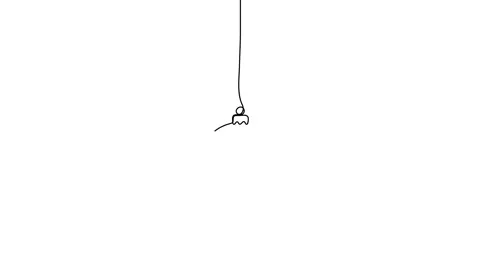 Animated illustration. Continuous one line of hanging ball with sleigh. Hand- Stock Footage 166348300
