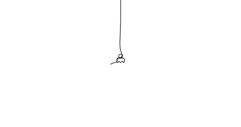 Animated illustration. Continuous one line of hanging ball with Christmas tre 動画素材 166348308