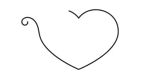 Animated illustration. Continuous one line heart and script cursive text aime Stock Footage 167825885