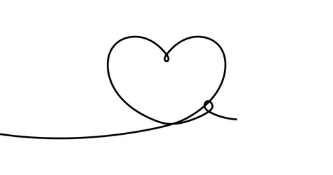 Animated illustration. Continuous one line abstract love symbol heart with wi Stock Footage 167825907