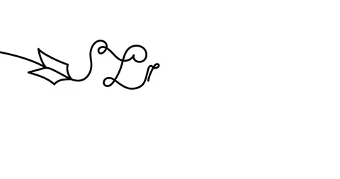 Animated illustration. Continuous one line heart and liebe (love in Deutsch)  動画素材 167825914