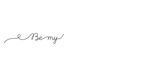 Animated illustration. Continuous One Line script cursive text Be my Valentin Stock Footage 168222820