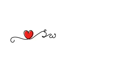 Animated illustration. Continuous One Line script cursive text Sweet love. Ha Stock Footage 168222829