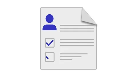 Animated illustration of document checklist with calculator for accounting .. Stock Footage 313422980