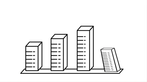 Animated Illustration of graphic chart with Arrow Growing Up Stock Footage 240793750