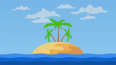 Animated illustration of island. Stock Footage 263734870