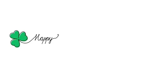 Animated illustration for Patrick's day. Continuous One Line script cursive t Stock Footage 168798746