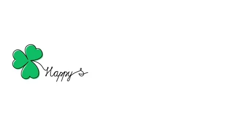 Animated illustration for Patrick's day. Continuous One Line script cursive t Stock Footage 168798751