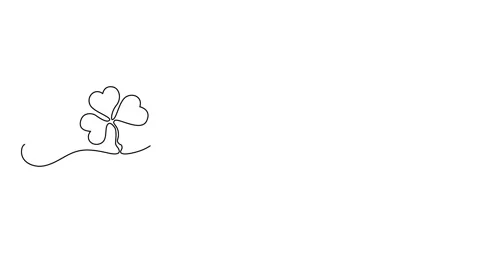 Animated illustration for Patrick's day. Continuous One Line script cursive t Stock Footage 168798796