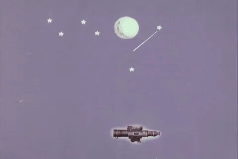 Animated illustration showing functioning of a starlight scope - 1969 動画素材 107696965