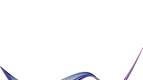 Animated illustration with slow fluid motion of line wave paths on a white Stock Footage 335483968