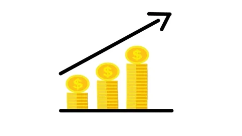 Animated Illustration of Statistic Curve with Arrow Growing Up Stock Footage 229836994
