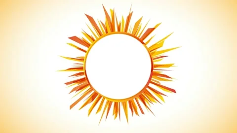 Animated illustration for template, summer concept. Abstract sun, sun rays in Stock Footage 148913344