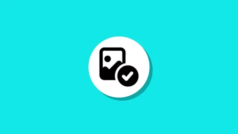 Animated image accepted icon motion graphic with white circle and shadow on.. Stock Footage 327762486