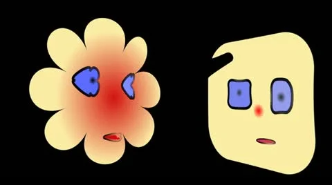 Animated image of two people talking. Video stock 18590144