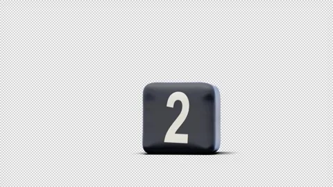 Animated imitation of the rubber number "2" with an explosion. has an alpha c Stock Footage 252555173