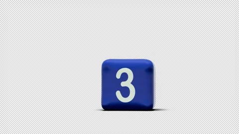 Animated imitation of the rubber number "3" with an explosion. has an alpha c Stock Footage 252555199