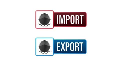 Animated import and export ship buttons isolated Stock Footage 337967420