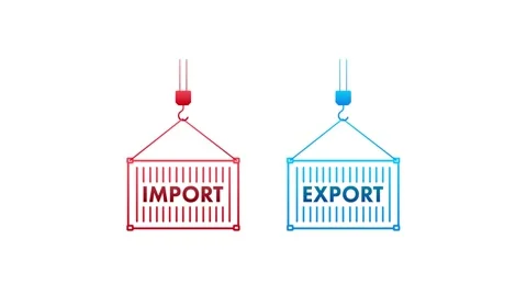 Animated import export container graphics for business concept Stock Footage 337967411