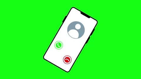 Animated incoming call interface on smartphone screen loop on green screen .. Stock Footage 340449359