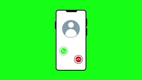 Animated incoming call interface on smartphone screen loop on green screen .. Stock Footage 340449364