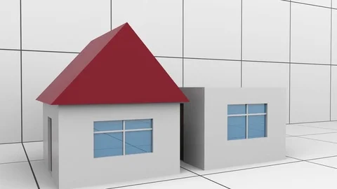 Animated increasing chart or house-like bar graph. Growing real estate market Stock Footage 79469043