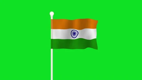 Animated India Flag on Green Screen ChromaKey Stock Footage 168133408