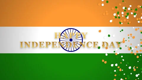 Animated Indian Flag Independence Day Celebration. Stock Footage 335558488