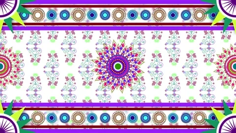 Animated indian traditional pattern and design in different colours Stock Footage 312518862
