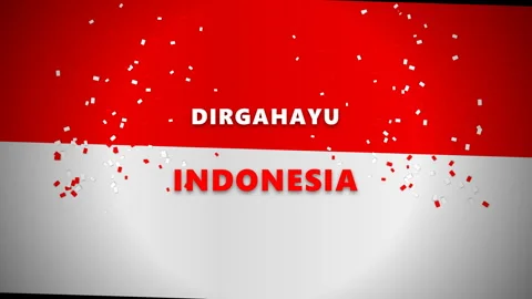 Animated Indonesian flag with Dirgahayu text. Video stock 335558448